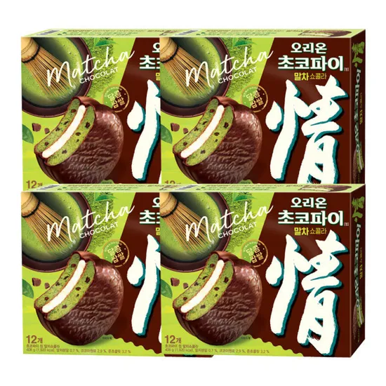 오리온 초코파이 말차쇼콜라 12개 408g 4개