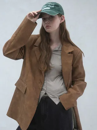 비바셔스 레더자켓 카멜컬러