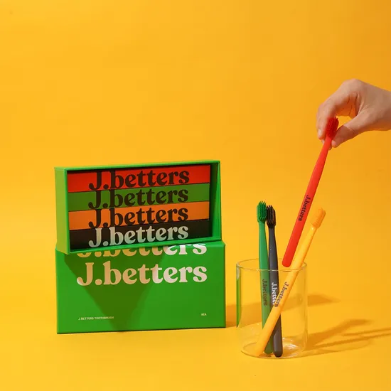 제이베럴즈 미세모 칫솔 16개 혀클리너 블랙 화이트 1개씩 총 2개