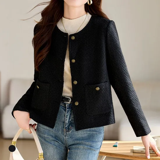 빈티지트위드하프자켓