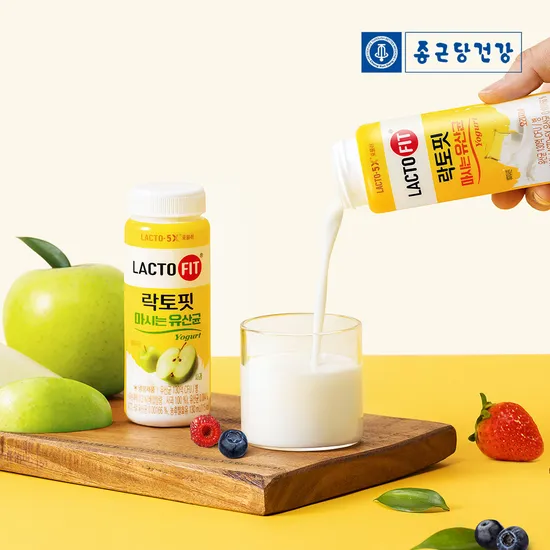 락토핏 마시는 유산균 저당 사과맛 130ml 12개