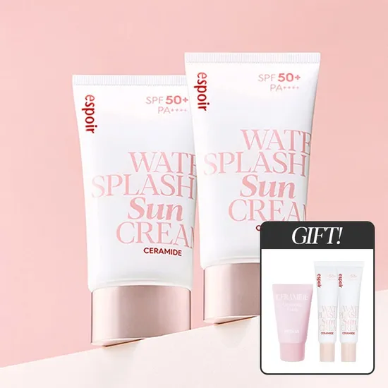 에스쁘아 워터 스플래쉬 선크림 세라마이드 선크림 20ml 클렌징폼 증정