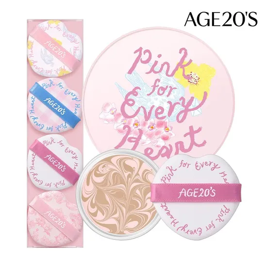 에이지투웨니스 디오리진 에센스 팩트 본품 리필 사키콜라보 퍼프 4매