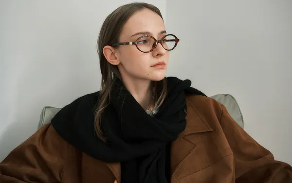 라운드 넥 골지 니트