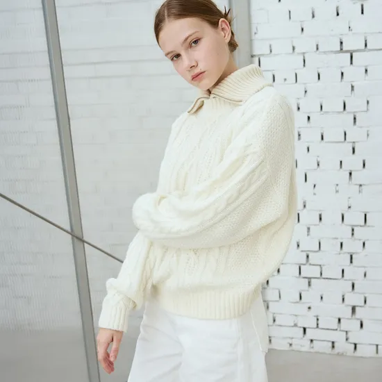 드로우핏우먼 모헤어 케이블 풀오버 니트 12,170원 무배