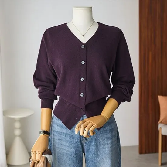 램스울 V넥 가디건