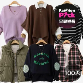 체크 배색 박시 남방