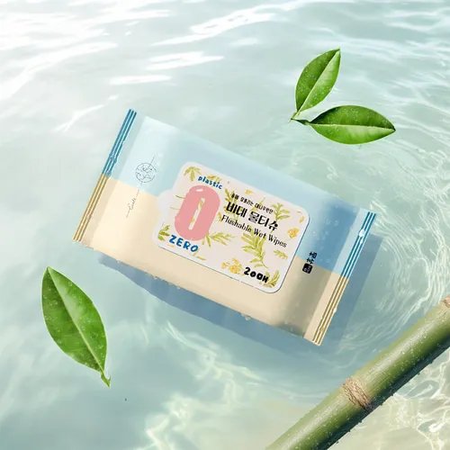 휴홈 제로 플라스틱 대나무 비데 물티슈 20매 20팩