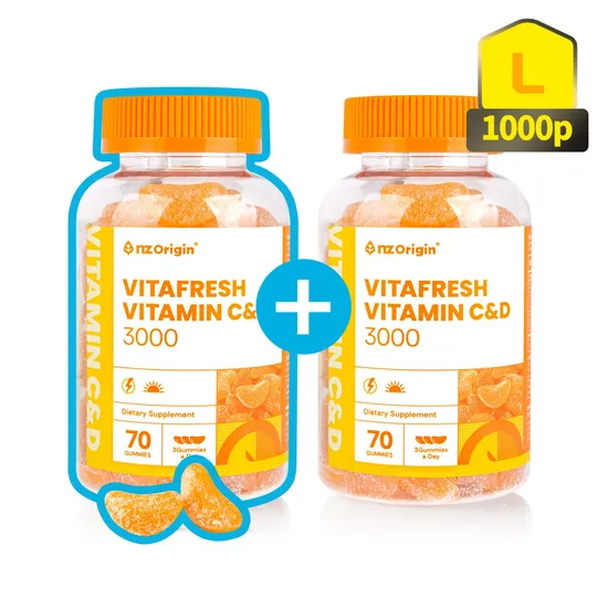 비타프레쉬 귤젤리 비타민C&D 3000 (70구미) 1+1통 16,900원