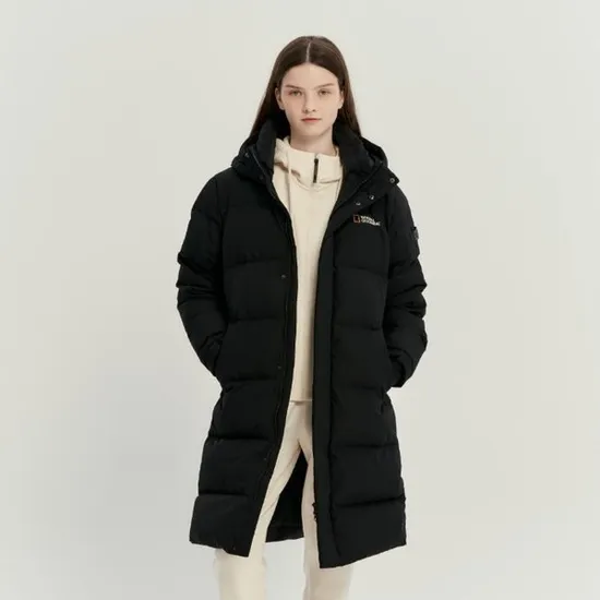 네셔널 여성 롱기장 구스 다운 점퍼