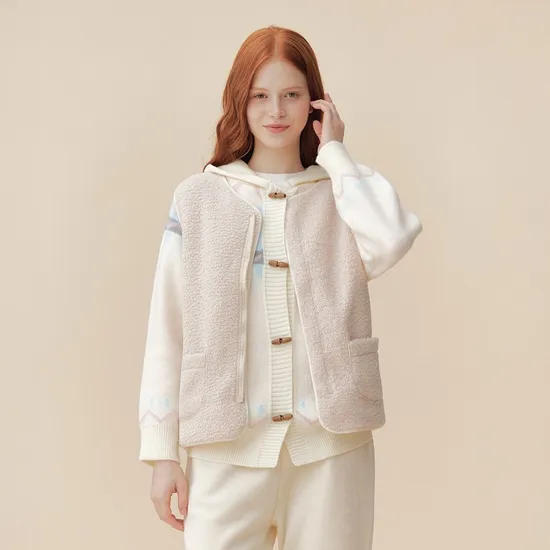 비키 덤블 포켓 집업 베스트