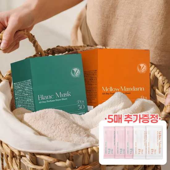 살림보감 건조기 퍼퓸 드라이 시트 50매 5매