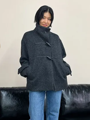 시티브리즈 울 하이넥 더플 코트