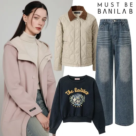 바닐라비 데이지 세미크롭 맨투맨