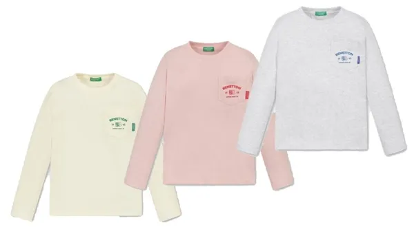 베네통키즈 싱글 포켓 긴팔쭉티