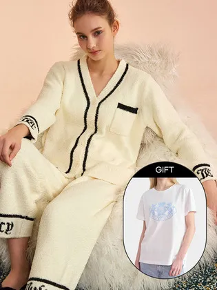 쥬시꾸뒤르 라이프웨어 니트 잠옷세트 반팔티