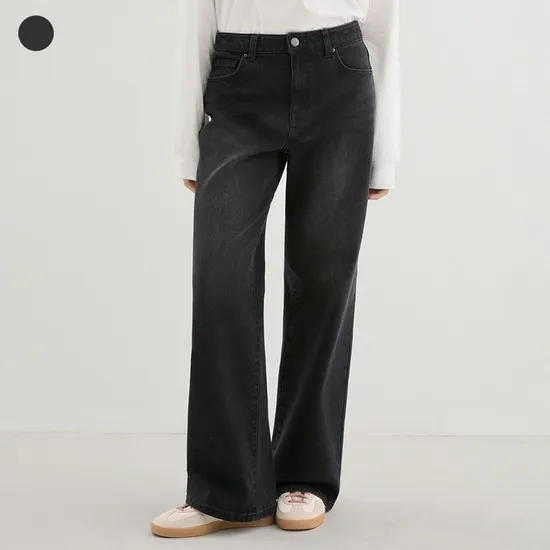 게스 여성 흑청 와이드