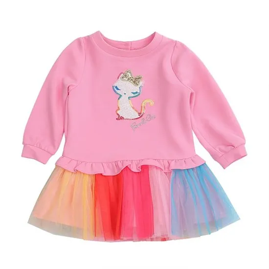 프랜치캣 무지개 샤 원피스