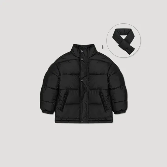 로라모먼트 블랙 패딩 머플러