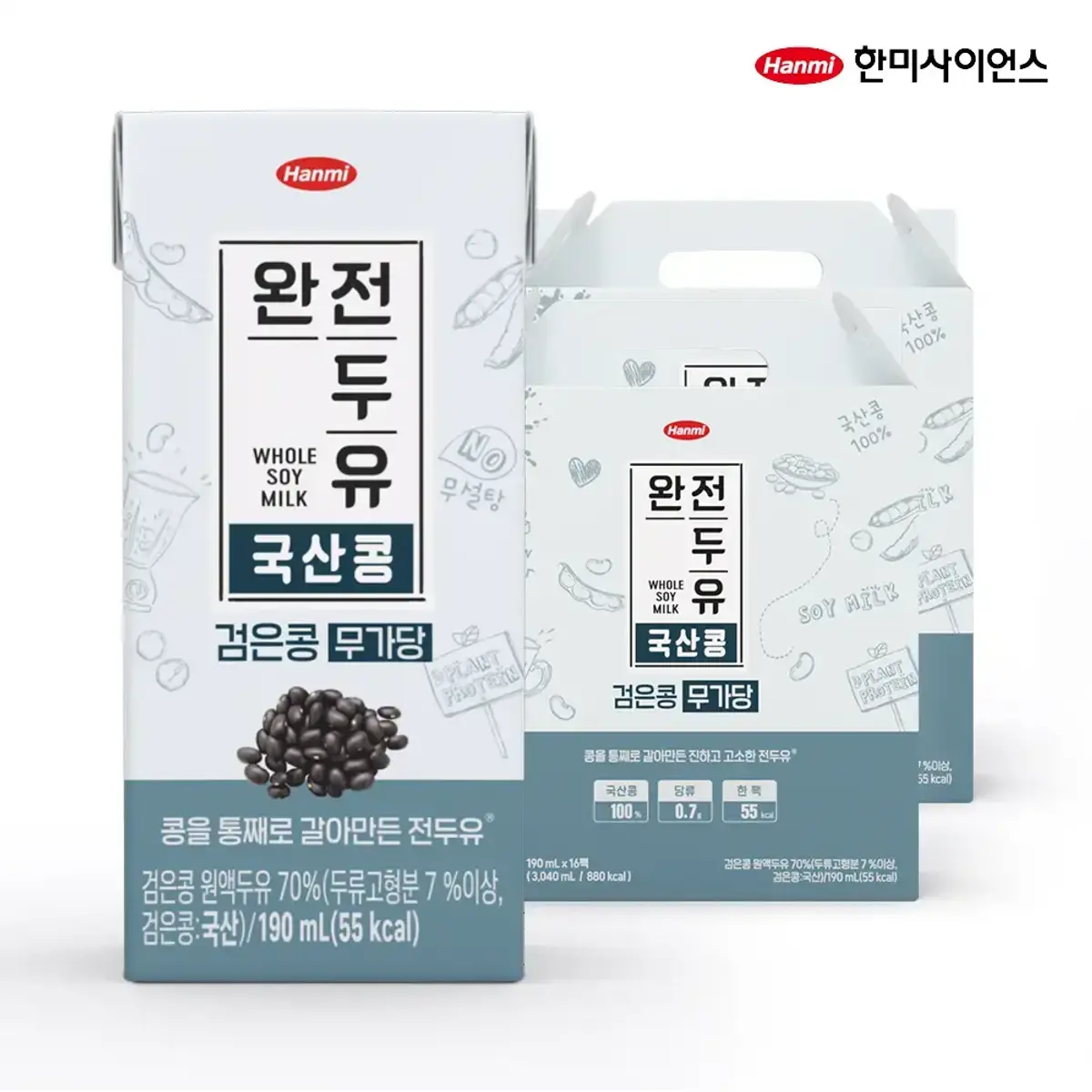 한미 국산 검은콩 무가당 190ml 32개