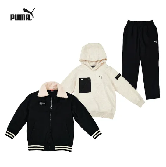 푸마 다운점퍼 안감기모 상하 3종세트 4세 성인xl