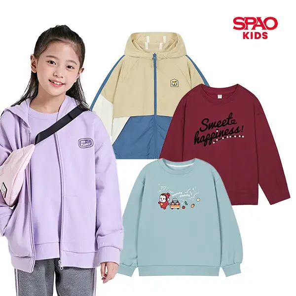 스파오 키즈 퍼 플리스 집업