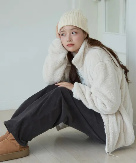 스파오 베이직 퍼플리스 집업