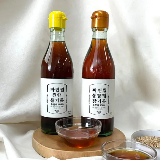 통깨100% 참기름 들기름 350ml 350ml 총 2병