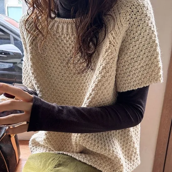 캐들 래글런 반팔니트