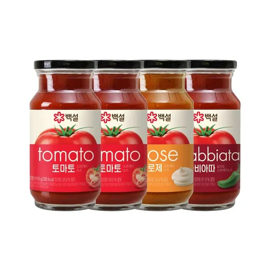 백설 스파게티 토마토 소스 610g 2개 아라비아따 1개 로제 1개