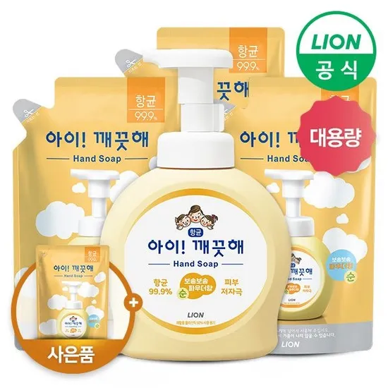 아이깨끗해 용기 490ml 1개 리필 450ml 3개