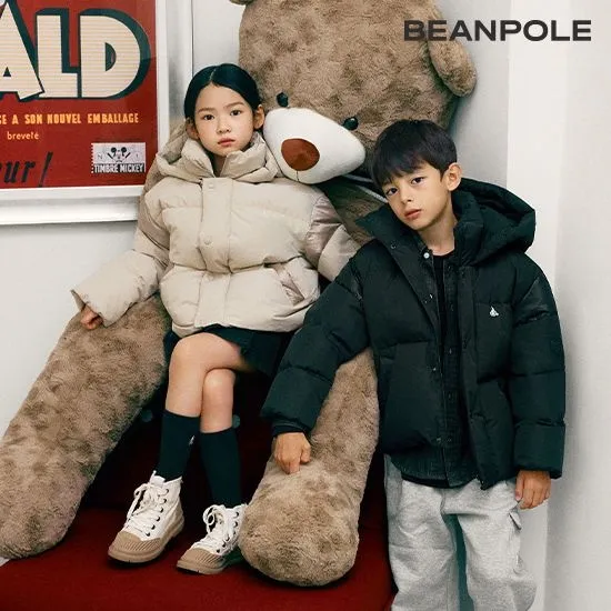 빈폴키즈 하이넥 후드 덕다운 숏패딩