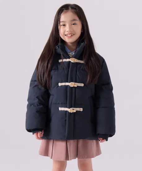 스탠다드 키즈 후디드 더플 숏 패딩 파카