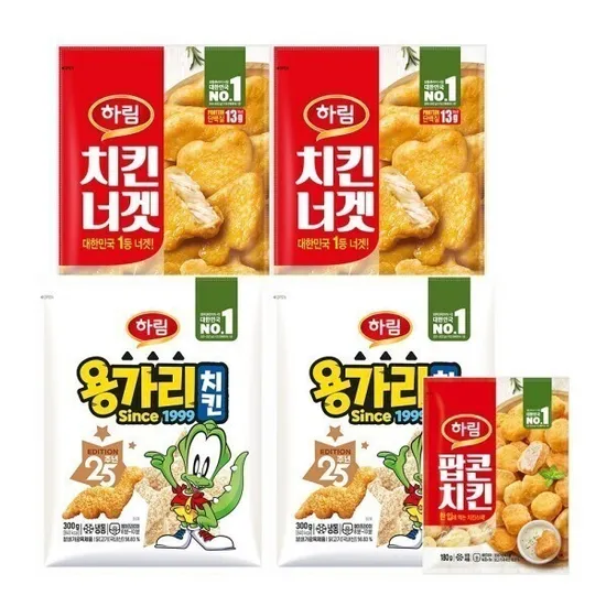 하림 용가리치킨 2봉 치킨너겟 2봉 팝콘치킨 1봉