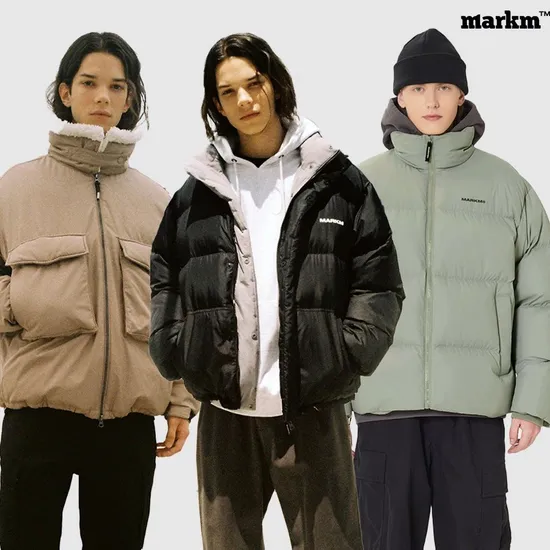 푸퍼 덕 다운 점퍼 그레이