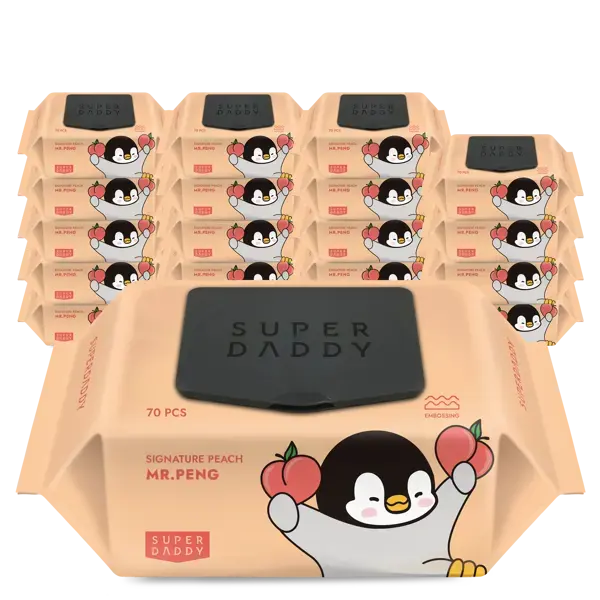 슈퍼대디 미스터펭 피치 아기물티슈 70gsm 70매 20팩