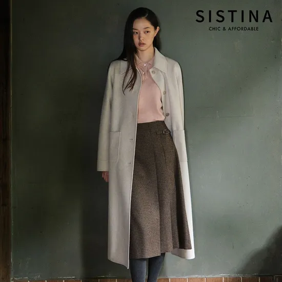 시스티나 코트 핫딜 울 핸드메이드 롱코트 55-77