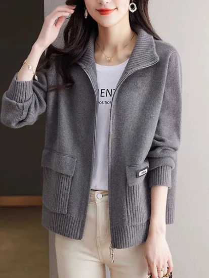 비바로그 아몬 투웨이 니트 집업 가디건