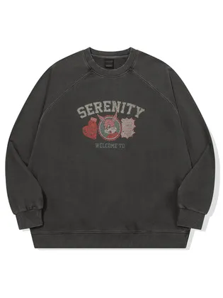 꼼파뇨 세레니티 레글런 피그먼트 맨투맨 스모크블랙