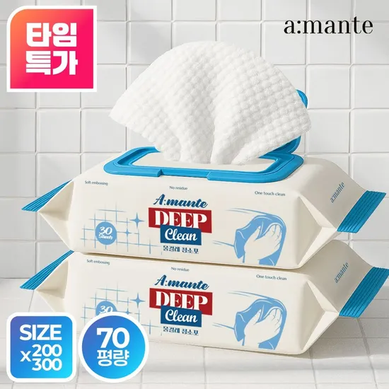 딥클린 물걸레청소포 청소물티슈 10팩 300매