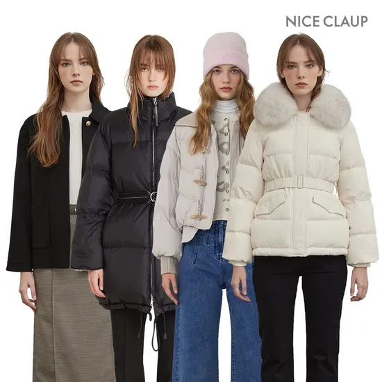 나이스클랍 폭스퍼 벨티드 퍼카라 숏 구스다운