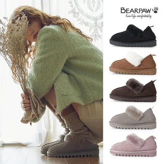 베어파우 WINNIE 여성 양털 슬립온