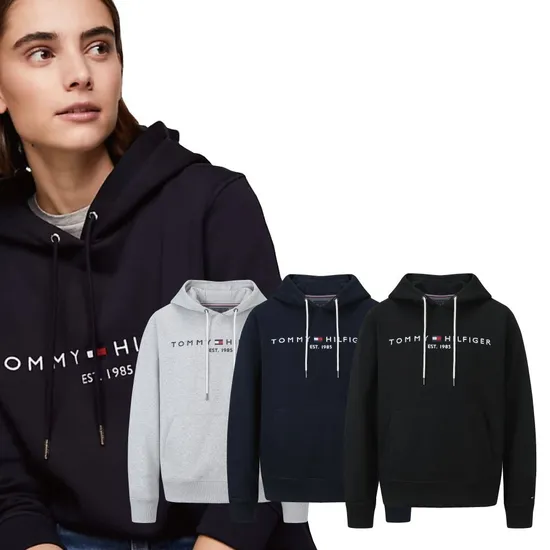 타미힐피거 후드티셔츠 자수로고 후디 스웻셔츠