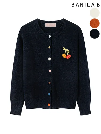 펌킨장식 컬러버튼 가디건