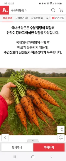 국내산 흙 당근 5kg