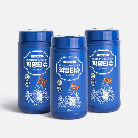 혁명티슈 기름때 제거 다용도 청소티슈 70매 3팩