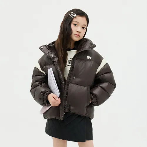 베네통키즈 딸램용 글로시 후드 덕다운 패딩