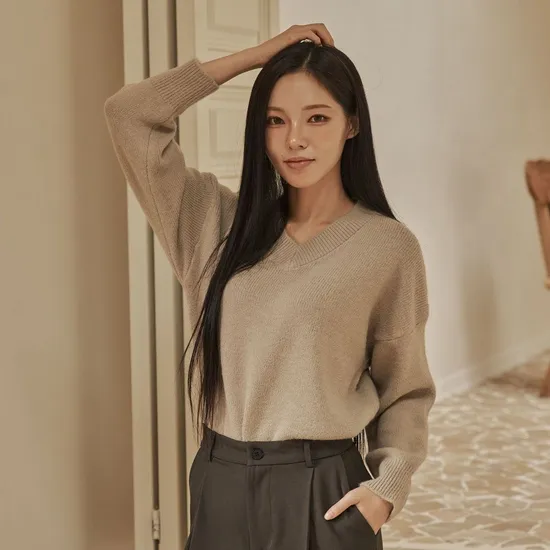 루즈핏 V넥니트 9컬러