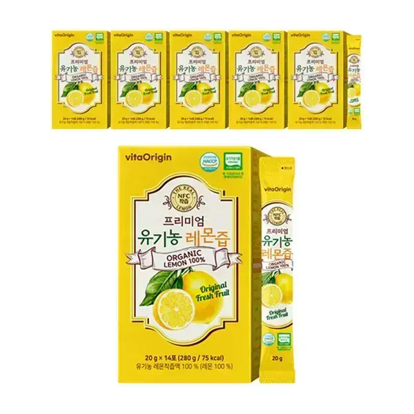 비타오리진 100% 유기농 레몬즙 14포 6박스