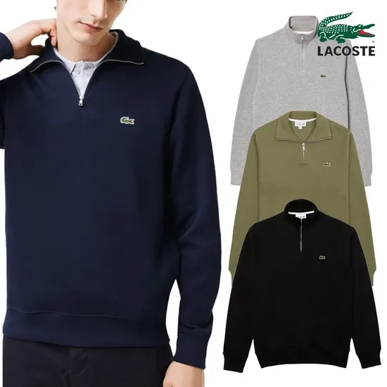 라코스테 하이넥 스탠드업 반집업 긴팔 티셔츠